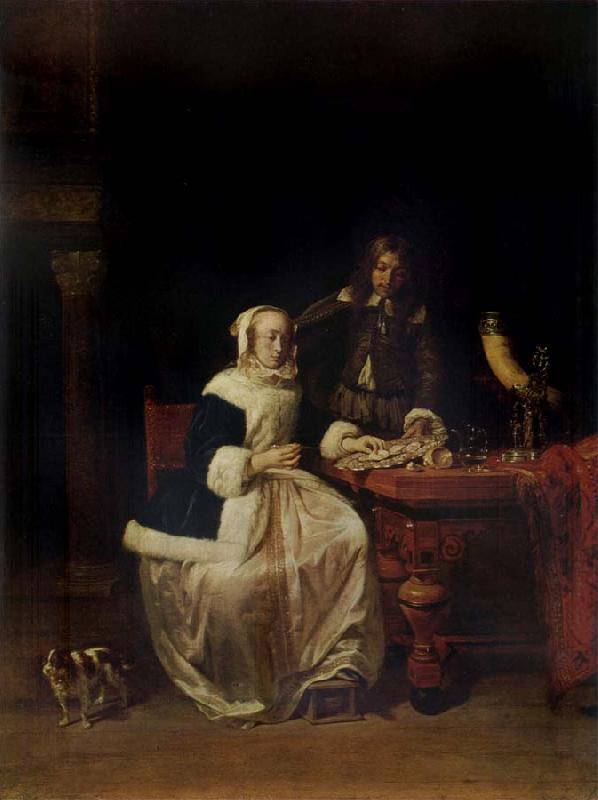 Gabriel Metsu Treating to Oysters oil painting image